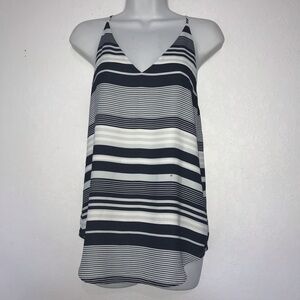 Loft Draped Poly Stripe Sleeveless Tank Top XS